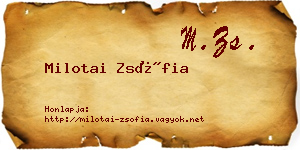 Milotai Zsófia névjegykártya